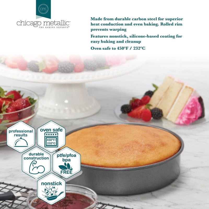 Chicago Metallic Professional Non-Stick Round Cake Pan  8-Inch - Image 5